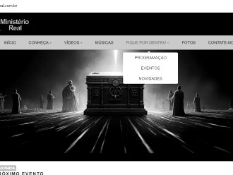 Site da Igreja Ministério Real com painel administrativo